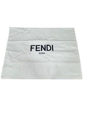 Fendi Roma Cream Dust Bag Pouch Drawstring with Black Logo 19" X 14" Authentic